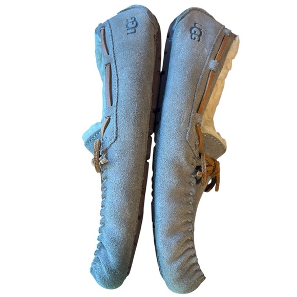 NWOB UGG Dakota Pewter Suede Fur Slippers Women's Size 10 - Excellent Condition - Picture 5 of 7